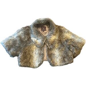 Forever 21 Contemporary Faux‎ Fur Short Sleeve Crop Jacket Women's Size Large